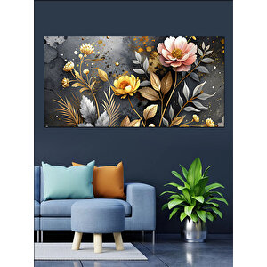 Kanvas Tablo Altın Çiçeklerin Dansı 50x100 cm