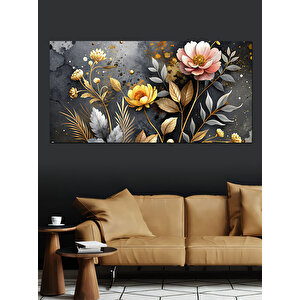 Kanvas Tablo Altın Çiçeklerin Dansı 50x100 cm