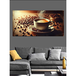 Kanvas Tablo Kahve Keyfi Ve Çekirdekler 50x100 cm