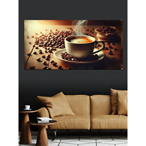 Kanvas Tablo Kahve Keyfi Ve Çekirdekler 50x100 cm