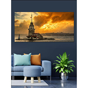 Kanvas Tablo Gün Batımında Kız Kulesi 50x100 cm