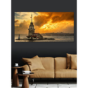Kanvas Tablo Gün Batımında Kız Kulesi 70x140 cm
