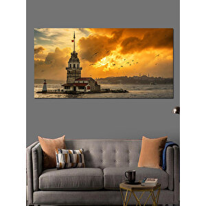 Kanvas Tablo Gün Batımında Kız Kulesi 70x140 cm