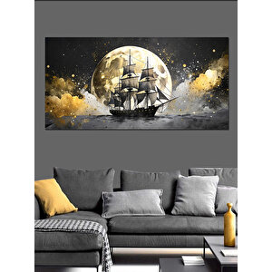 Kanvas Tablo Dolunay Ve Yelkenli 50x100 cm