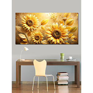 Kanvas Tablo Güneşe Dönük Ayçiçekleri 70x140 cm
