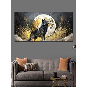 Kanvas Tablo Ayışığında Kurt 70x140 cm