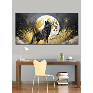 Kanvas Tablo Ayışığında Kurt 50x100 cm
