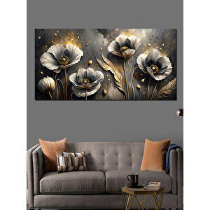 Kanvas Tablo Siyah Beyaz Gelincikler 50x100 cm