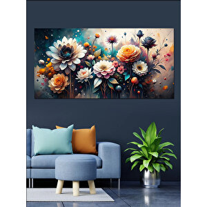Kanvas Tablo Altın Çiçek Harmanı 70x140 cm