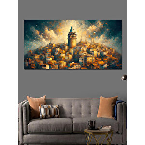 Kanvas Tablo Galata'nın Altın Işıkları 70x140 cm