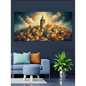 Kanvas Tablo Galata'nın Altın Işıkları 70x140 cm