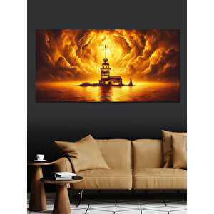 Kanvas Tablo Güneşin Batışında Kız Kulesi 50x100 cm