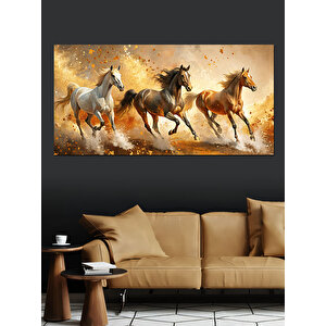 Kanvas Tablo Özgür Ruhlu Koşan Atlar 70x140 cm