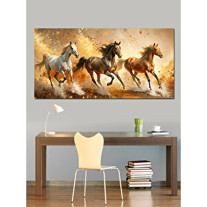 Kanvas Tablo Özgür Ruhlu Koşan Atlar 70x140 cm