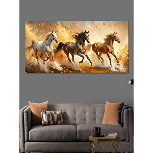 Kanvas Tablo Özgür Ruhlu Koşan Atlar 70x140 cm