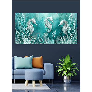Kanvas Tablo Denizlerin Gizemi Deniz Atları 70x140 cm
