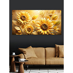 Kanvas Tablo Güneşe Dönük Ayçiçekleri 50x100 cm