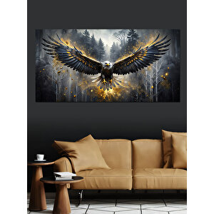 Kanvas Tablo Altın Kanatlı Kartal 70x140 cm