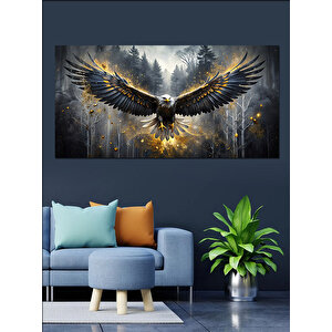 Kanvas Tablo Altın Kanatlı Kartal 70x140 cm