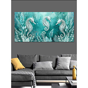 Kanvas Tablo Denizlerin Gizemi Deniz Atları 50x100 cm
