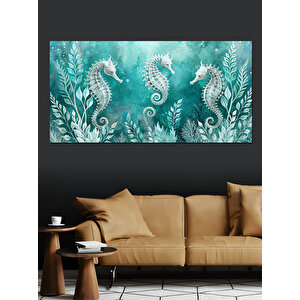 Kanvas Tablo Denizlerin Gizemi Deniz Atları 50x100 cm