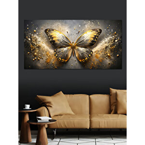 Kanvas Tablo Altın Kanatlı Kelebek 50x100 cm