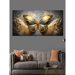 Kanvas Tablo Altın Kanatlı Kelebek 50x100 cm