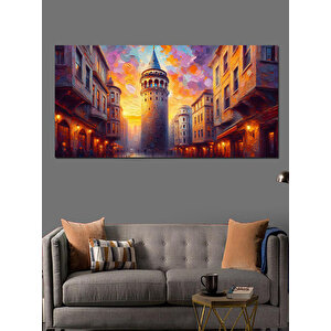 Kanvas Tablo Gece Işıkları Ve Galata 70x140 cm