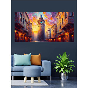 Kanvas Tablo Gece Işıkları Ve Galata 50x100 cm