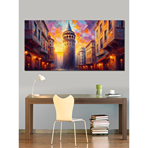 Kanvas Tablo Gece Işıkları Ve Galata 50x100 cm