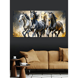 Kanvas Tablo Vahşi Dörtlü Koşuyor 70x140 cm
