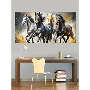 Kanvas Tablo Vahşi Dörtlü Koşuyor 70x140 cm