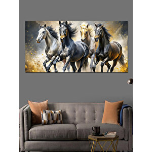 Kanvas Tablo Vahşi Dörtlü Koşuyor 70x140 cm