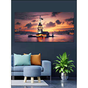 Kanvas Tablo Kız Kulesi Gün Batımında 70x140 cm