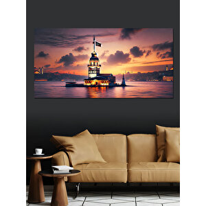 Kanvas Tablo Kız Kulesi Gün Batımında 70x140 cm