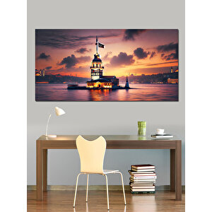 Kanvas Tablo Kız Kulesi Gün Batımında 70x140 cm