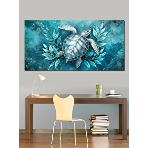Kanvas Tablo Buz Mavisi Kaplumbağ 50x100 cm