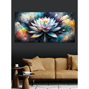 Kanvas Tablo Mavi Ve Mor Lotus