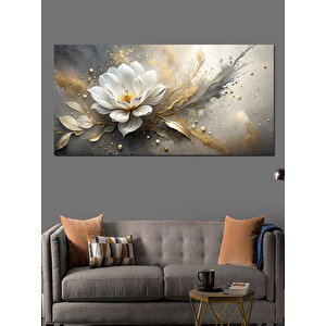 Kanvas Tablo Beyaz Lotus Çiçeği 70x140 cm