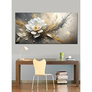 Kanvas Tablo Beyaz Lotus Çiçeği 70x140 cm