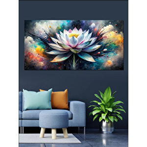 Kanvas Tablo Mavi Ve Mor Lotus