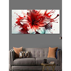 Kanvas Tablo Kan Lekesi Gibi Kırmızı Çiçek 70x140 cm