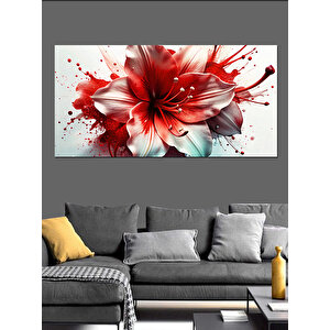 Kanvas Tablo Kan Lekesi Gibi Kırmızı Çiçek 70x140 cm