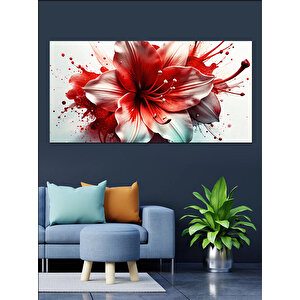 Kanvas Tablo Kan Lekesi Gibi Kırmızı Çiçek 70x140 cm