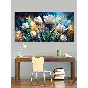 Kanvas Tablo Gece Açan Laleler 70x140 cm