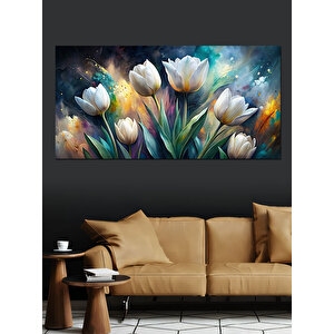 Kanvas Tablo Gece Açan Laleler 70x140 cm