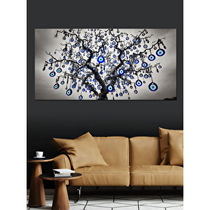 Kanvas Tablo Nazar Boncuklu Hayat Ağacı 70x140 cm