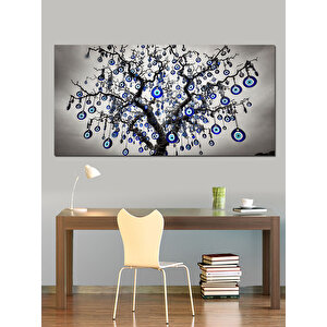 Kanvas Tablo Nazar Boncuklu Hayat Ağacı 70x140 cm