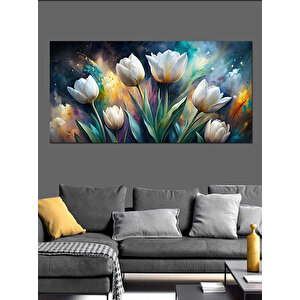 Kanvas Tablo Gece Açan Laleler 50x100 cm
