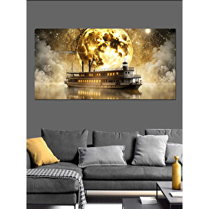 Kanvas Tablo Altın Işıkta Vapur 50x100 cm